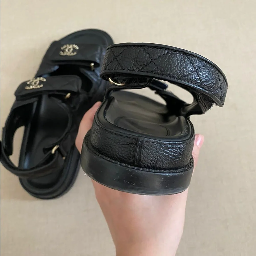 ** SOLD ** CHANEL CC DAD SANDALS - Picture 4 of 13
